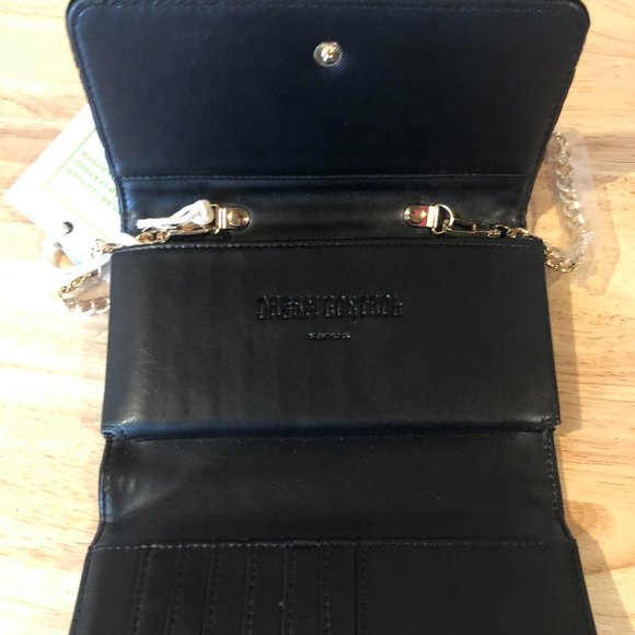 BLACK, PEARLED CROSSBODY  WALLET CLUTCH - Picture 2 of 7